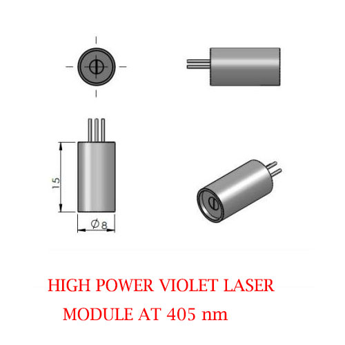 Small Size High Output Power 405nm Violet Blue Laser 1~300mW